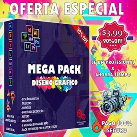 Pack Diseño Gráfico 90% de Descuento